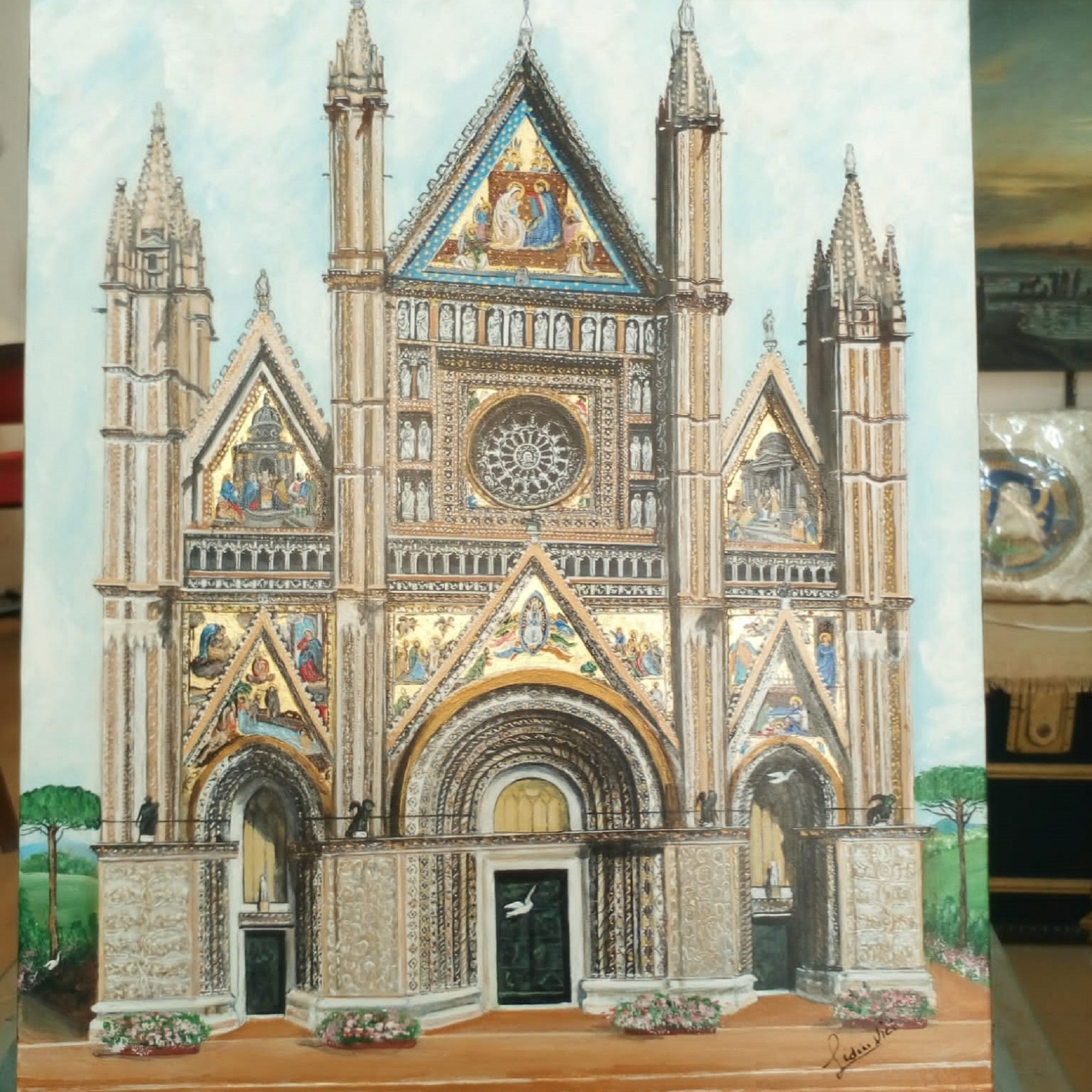 Per info e acquisto: <a href="mailto:studioartelidiavici@gmail.com">studioartelidiavici@gmail.com</a><br>
Duomo di Orvieto, dipinto su tela 40 x 50 cm.