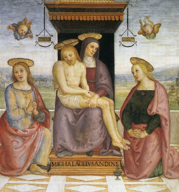 Pietà between Saints John the Evangelist and Magdalene